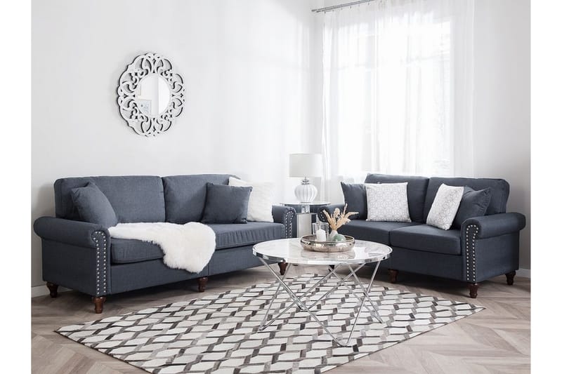 Otra 3-sits Djup Chesterfield Soffa i Tyg - Grå - Möbler - Vardagsrum - Soffor - 3-sits soffor