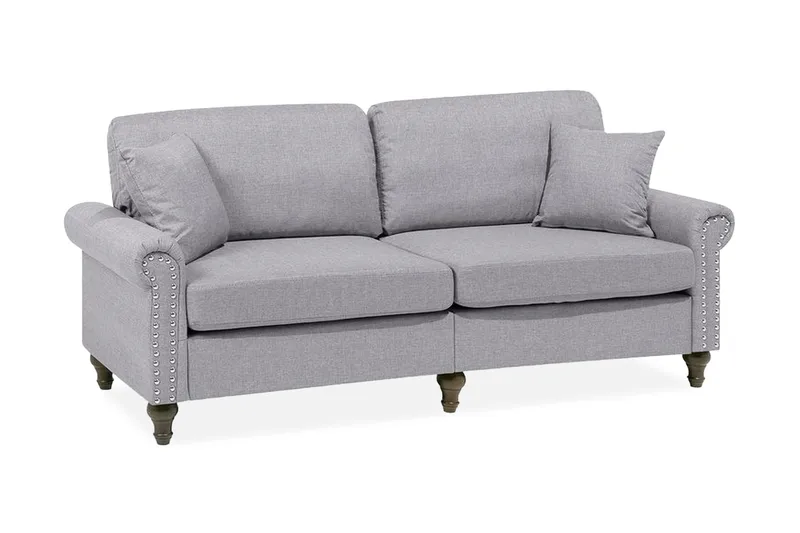 Otra 3-sits Djup Chesterfield Soffa i Tyg, Grå