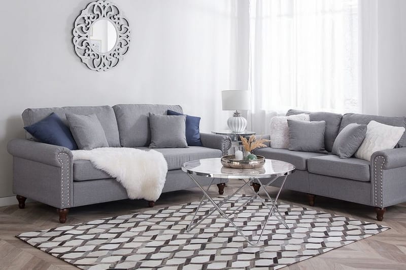 Otra 3-sits Djup Chesterfield Soffa i Tyg - Grå - Möbler - Vardagsrum - Soffor - 3-sits soffor