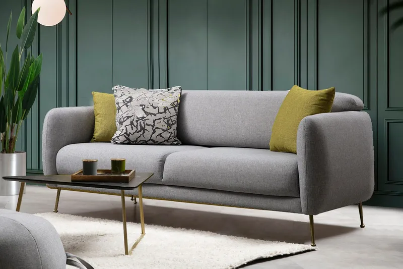 Panchenko 3-Sits Soffa - Grå - Möbler - Vardagsrum - Soffor - 3-sits soffor