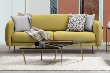Panchenko 3-Sits Soffa - Gul - Möbler - Vardagsrum - Bäddsoffor - 3-sits bäddsoffa