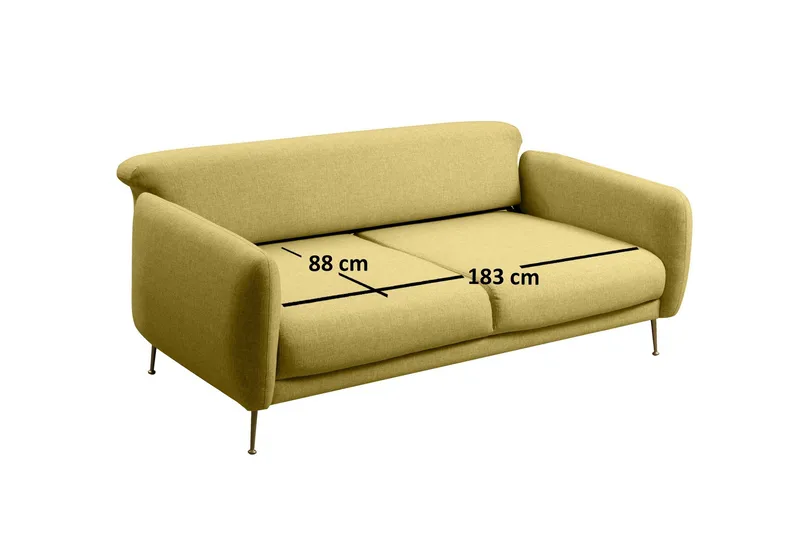 Panchenko 3-Sits Soffa - Gul - Möbler - Vardagsrum - Soffor - 3-sits soffor