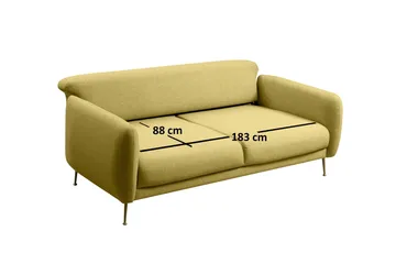 Panchenko 3-Sits Soffa - Gul - Möbler - Vardagsrum - Bäddsoffor - 3-sits bäddsoffa