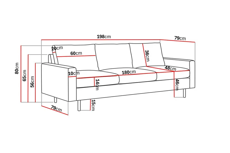 Peppe 3-sits Manchestersoffa - Beige - Möbler - Vardagsrum - Soffor - 3-sits soffor