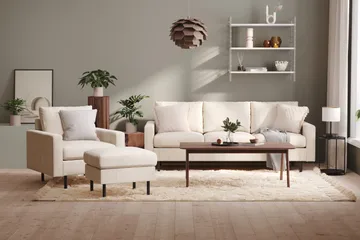 Peppe 3-sits Manchestersoffa - Beige - Möbler - Vardagsrum - Soffor - 3-sits soffor