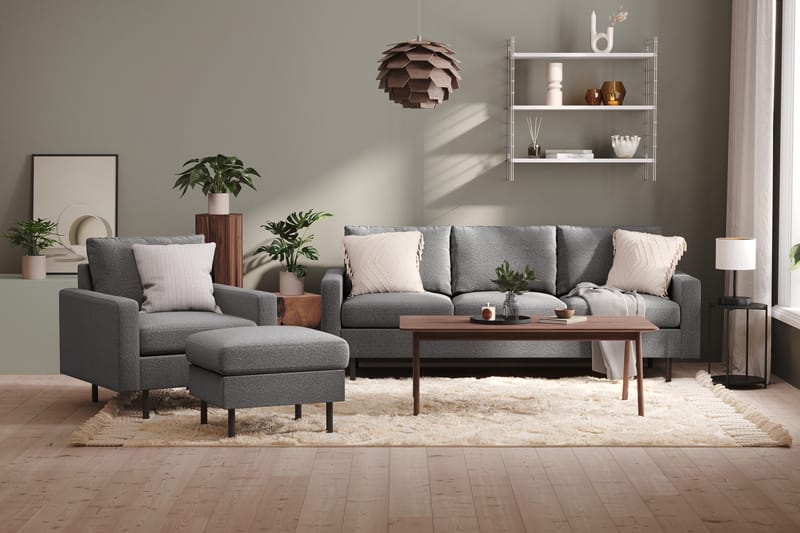 Peppe 3-sits Tygsoffa - Ljusgrå - Möbler - Vardagsrum - Soffor - 3-sits soffor