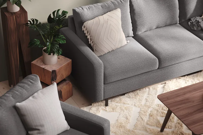 Peppe 3-sits Tygsoffa - Ljusgrå - Möbler - Vardagsrum - Soffor - 3-sits soffor