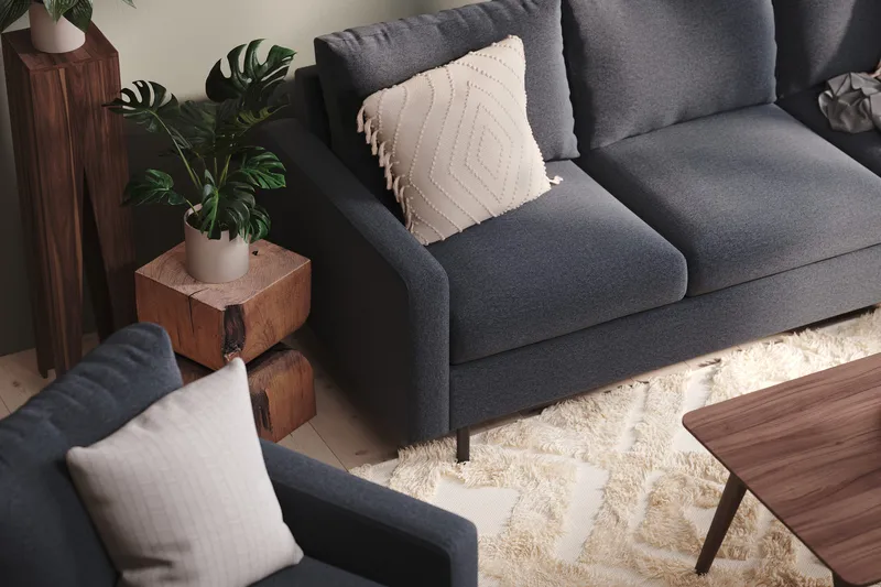 Peppe 3-sits Tygsoffa - Mörkgrå - Möbler - Vardagsrum - Soffor - 3-sits soffor