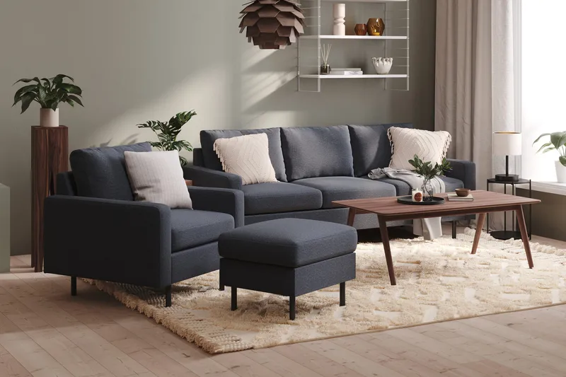 Peppe 3-sits Tygsoffa - Mörkgrå - Möbler - Vardagsrum - Soffor - 3-sits soffor