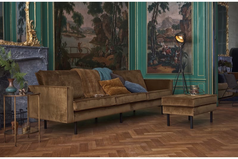 RAFAELE 3-sits Sammetssoffa Gul - Möbler - Vardagsrum - Soffor - 3-sits soffor
