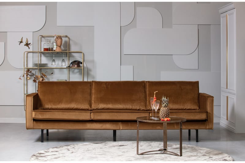 RAFAELE 3-sits Sammetssoffa Gul - Möbler - Vardagsrum - Soffor - 3-sits soffor