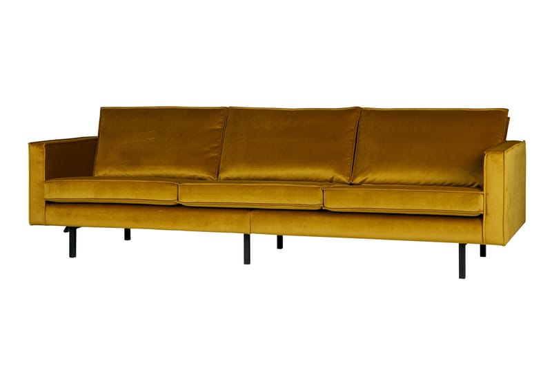RAFAELE 3-sits Sammetssoffa Ockra - Möbler - Vardagsrum - Soffor - 3-sits soffor