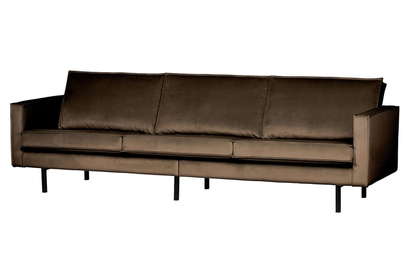 RAFAELE 3-sits Sammetssoffa Taupe - Möbler - Vardagsrum - Soffor - 3-sits soffor