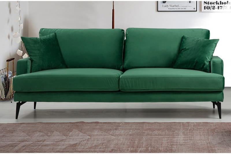 REALINI 3-sits Soffa Grön/Svart - Möbler - Vardagsrum - Soffor - 3-sits soffor