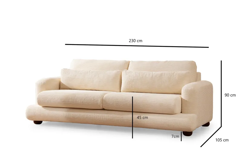 Relento Soffa 3-sits - Beige - Möbler - Vardagsrum - Soffor - 3-sits soffor