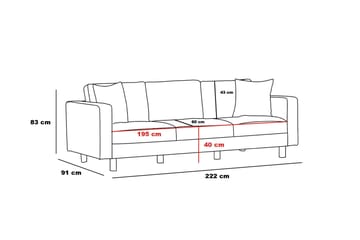 Retzow Soffa 3-sits - Beige - Möbler - Vardagsrum - Soffor - 3-sits soffor