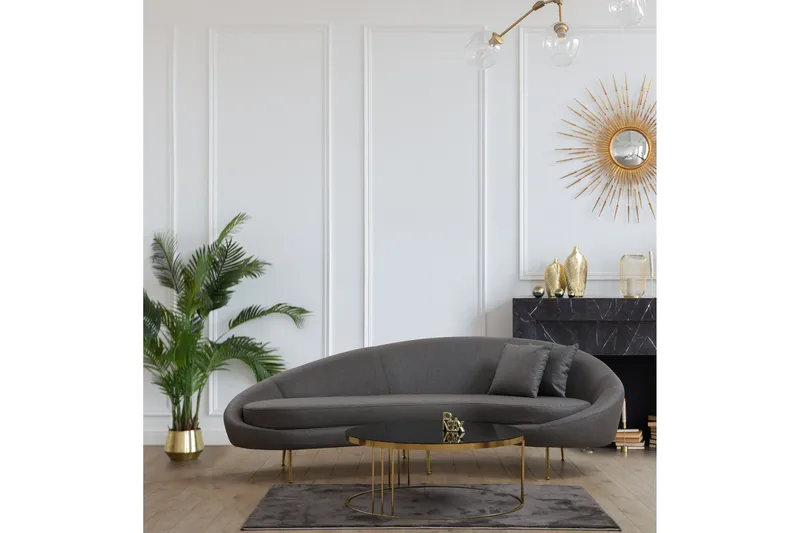 Revelstoke Svängd Soffa 3-sits - Mörkgrå - Möbler - Vardagsrum - Soffor - 3-sits soffor