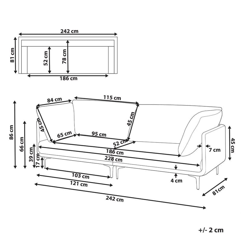 3-sits soffa Revsnes - Svart - Möbler - Vardagsrum - Soffor - Skinnsoffor