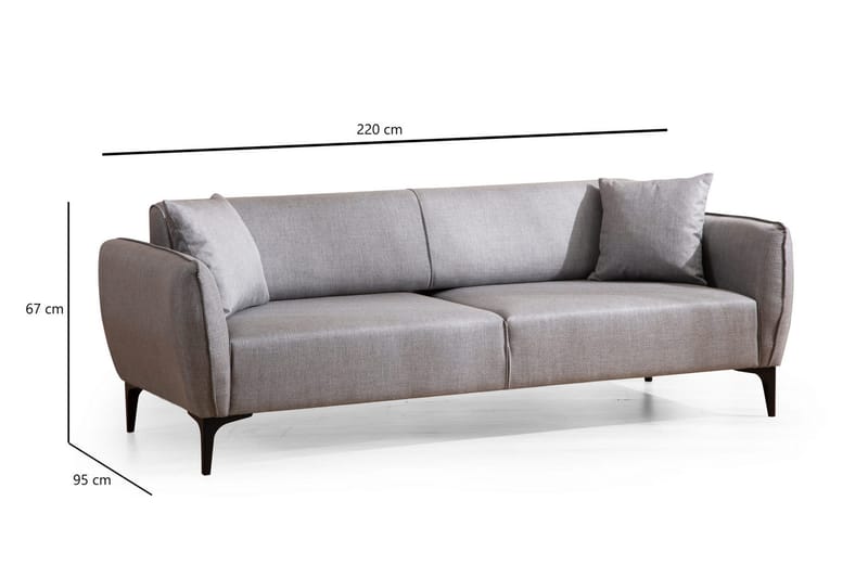 Rossland Soffa 3-sits - Grå - Möbler - Vardagsrum - Soffor - 3-sits soffor