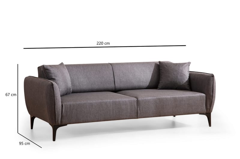 Rossland Soffa 3-sits - Mörkgrå - Möbler - Vardagsrum - Soffor - 3-sits soffor