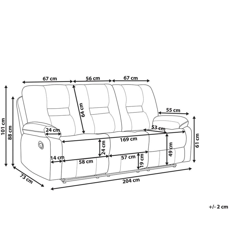 3-sits soffa Rovik - Beige - Möbler - Vardagsrum - Soffor - Reclinersoffor & Biosoffor