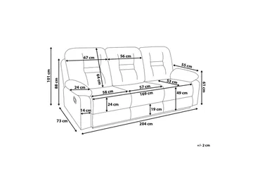 Rovik Soffa 3 Sits - Svart - Möbler - Vardagsrum - Soffor - Reclinersoffor & Biosoffor