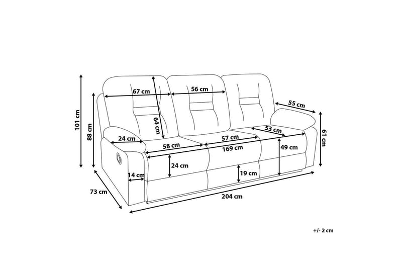 Rovik Soffa 3 Sits - Svart - Möbler - Vardagsrum - Soffor - Reclinersoffor & Biosoffor