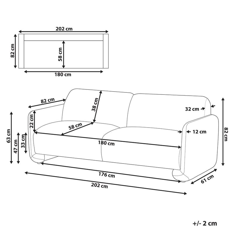 3-sits soffa Saland - Grå - Möbler - Vardagsrum - Soffor - 3-sits soffor
