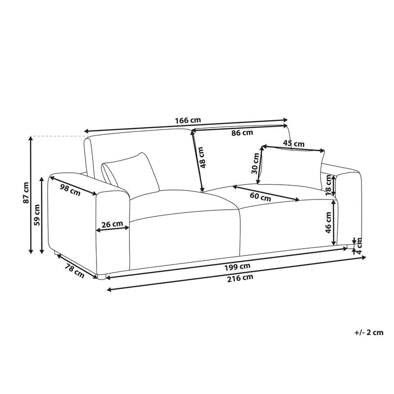 3-sits soffa Sandora - Grå, svart - Möbler - Vardagsrum - Soffor - 3-sits soffor