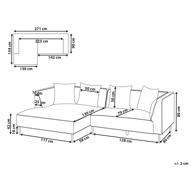 3-sits soffa Sater Högervänd - Brun - Möbler - Vardagsrum - Soffor - Divansoffa & schäslong