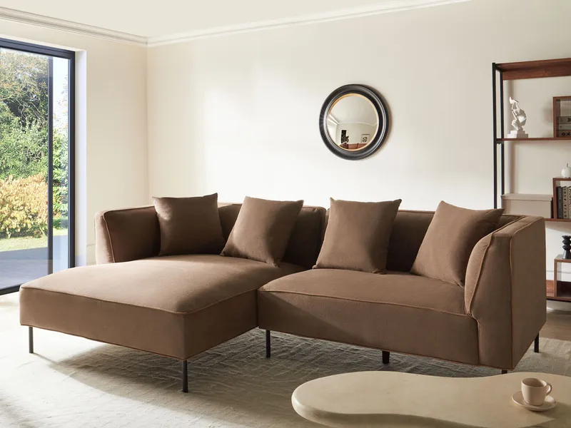 3-sits soffa Sater Högervänd - Brun - Möbler - Vardagsrum - Soffor - Divansoffa & schäslong
