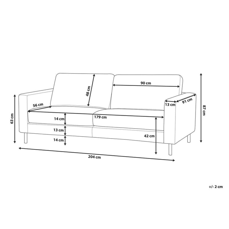 3-sits soffa Savalen - Vit, Svart - Möbler - Vardagsrum - Soffor - 3-sits soffor