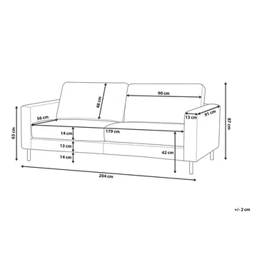 3-sits soffa Savalen - Vit, Svart - Möbler - Vardagsrum - Soffor - 3-sits soffor