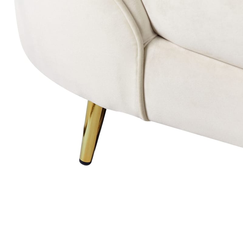 3-sits soffa Savar - Ljusbeige, guld - Möbler - Vardagsrum - Soffor - Sammetssoffor