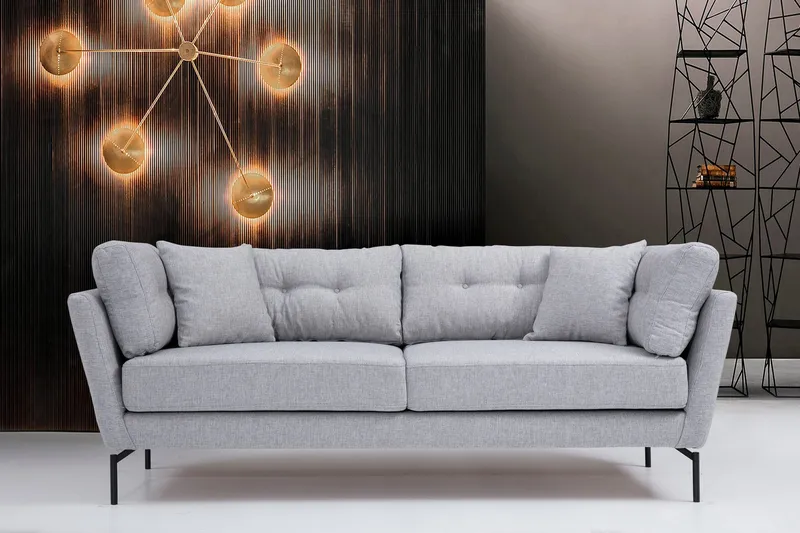 Schirra 3-Sits Soffa - Grå - Möbler - Vardagsrum - Soffor - 3-sits soffor