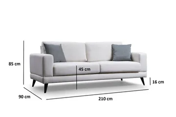 Selder 3-sits Soffa - Beige/Svart - Möbler - Vardagsrum - Bäddsoffor - 3-sits bäddsoffa