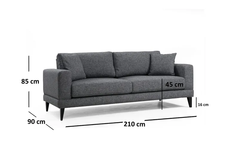 Selder 3-Sits Soffa - Grå - Möbler - Vardagsrum - Soffor - 3-sits soffor