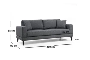 Selder 3-Sits Soffa - Grå - Möbler - Vardagsrum - Bäddsoffor - 3-sits bäddsoffa