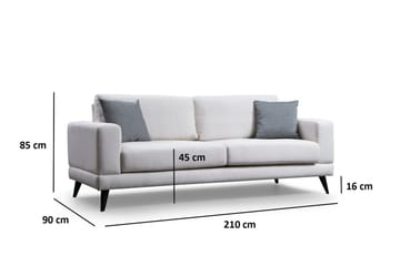 Selder Bäddbar Djup Bäddsoffa i Tyg - Beige - Möbler - Vardagsrum - Bäddsoffor - 3-sits bäddsoffa