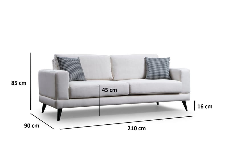 Selder Bäddbar Djup Bäddsoffa i Tyg - Beige - Möbler - Vardagsrum - Bäddsoffor - 3-sits bäddsoffa