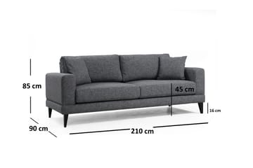 Selder Bäddbar Djup Bäddsoffa i Tyg - Grå - Möbler - Vardagsrum - Bäddsoffor - 3-sits bäddsoffa