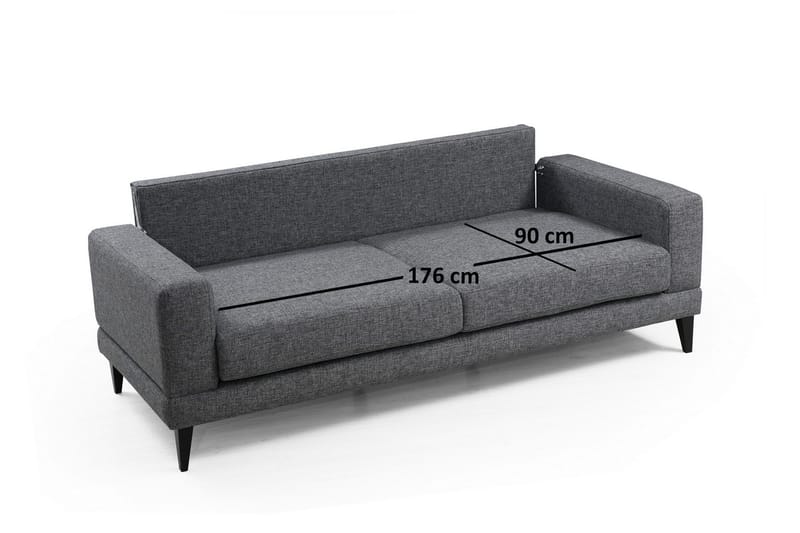 Selder Bäddbar Djup Bäddsoffa i Tyg - Grå - Möbler - Vardagsrum - Bäddsoffor - 3-sits bäddsoffa