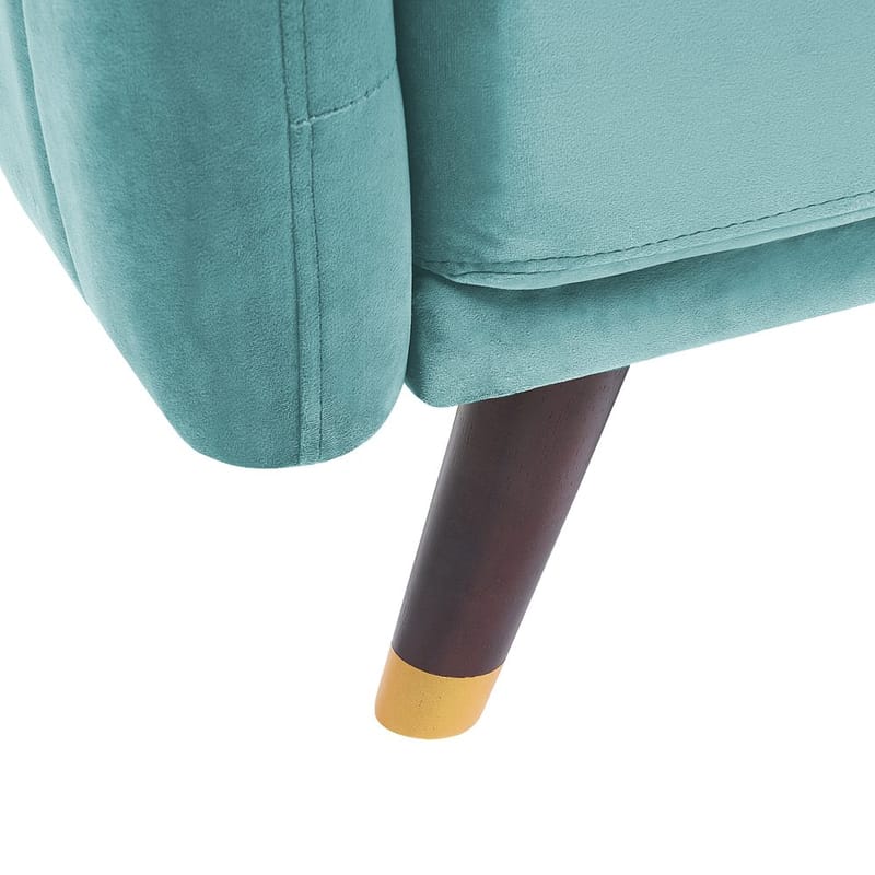 3-sits soffa Senja - Blått, mörkt trä - Möbler - Vardagsrum - Soffor - Sammetssoffor