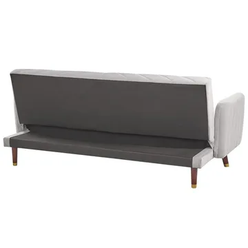 3-sits soffa Senja - Grå, mörkt trä - Möbler - Vardagsrum - Bäddsoffor - 3-sits bäddsoffa