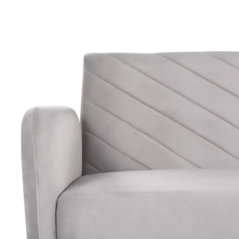 3-sits soffa Senja - Grå, mörkt trä - Möbler - Vardagsrum - Soffor - Sammetssoffor