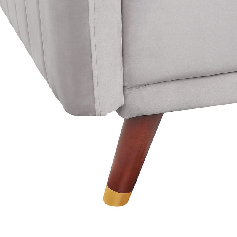 3-sits soffa Senja - Grå, mörkt trä - Möbler - Vardagsrum - Soffor - Sammetssoffor