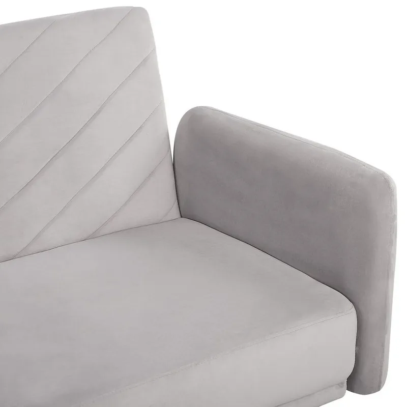 3-sits soffa Senja - Grå, mörkt trä - Möbler - Vardagsrum - Soffor - Sammetssoffor