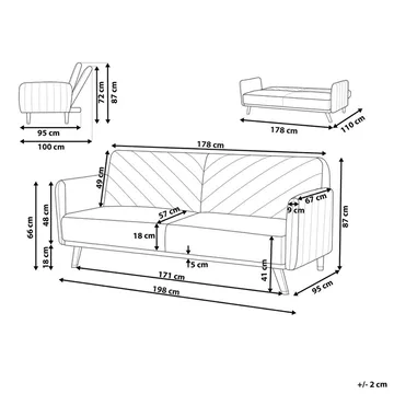 3-sits soffa Senja - Grå, mörkt trä - Möbler - Vardagsrum - Bäddsoffor - 3-sits bäddsoffa
