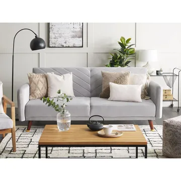 3-sits soffa Senja - Grå, mörkt trä - Möbler - Vardagsrum - Bäddsoffor - 3-sits bäddsoffa