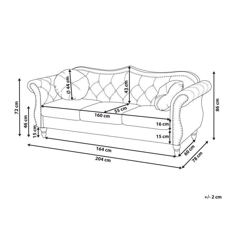 3-sits soffa Skien - Marinblå - Möbler - Vardagsrum - Soffor - Sammetssoffor